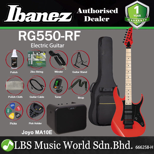 [Discontinue] Ibanez RG550 Genesis Collection Basswood Body Electric Guitar - Road Flare Red (RG 550)