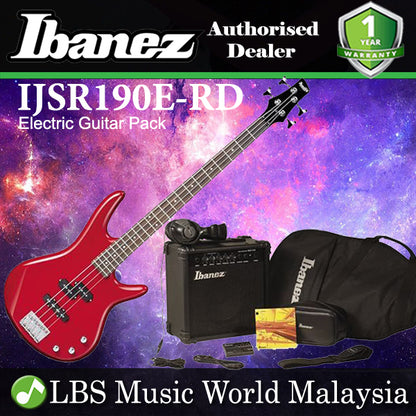 [Discontinued] Ibanez IJSR190E-RD 4 String Electric Bass Guitar Jumpstart Set Packaged Red (IJSR190E RD)