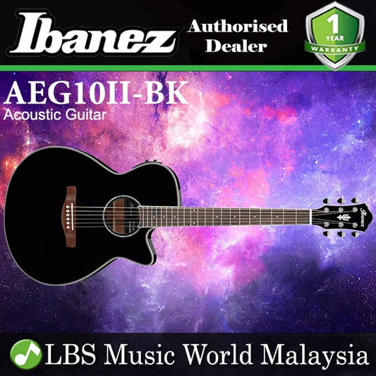 Ibanez AEG10II-BK AEG Body Spruce Top Acoustic Guitar Black High Gloss (AEG10II)