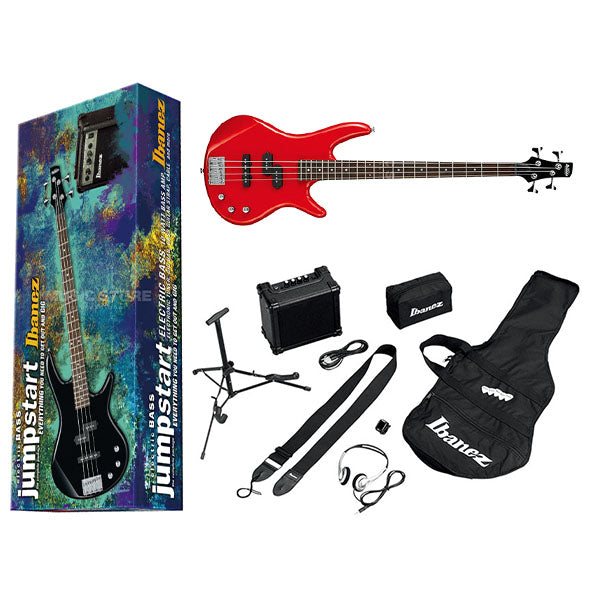 [Discontinued] Ibanez IJSR190E-RD 4 String Electric Bass Guitar Jumpstart Set Packaged Red (IJSR190E RD)