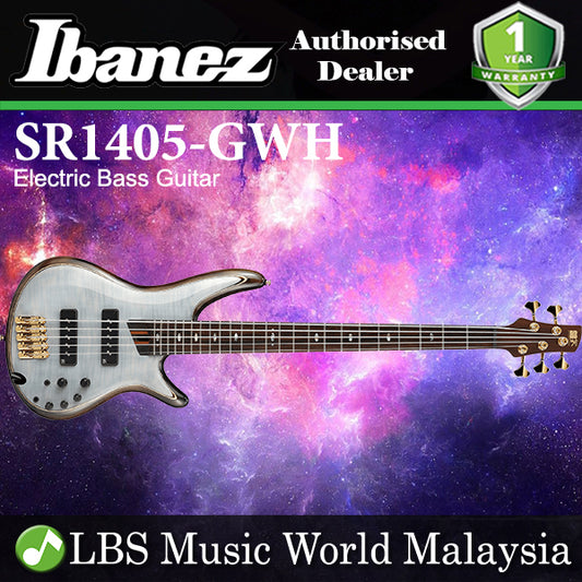 Ibanez SR1405-GWH Mahogany Body 5 String SR Premium Series Electric Bass Guitar Glacial White (SR1405 GWH)