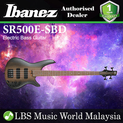 Ibanez SR500E-SBD Standard Okoume Body 4 String Electric Bass Guitar Surreal Black Dual Fade (SR500E SBD)
