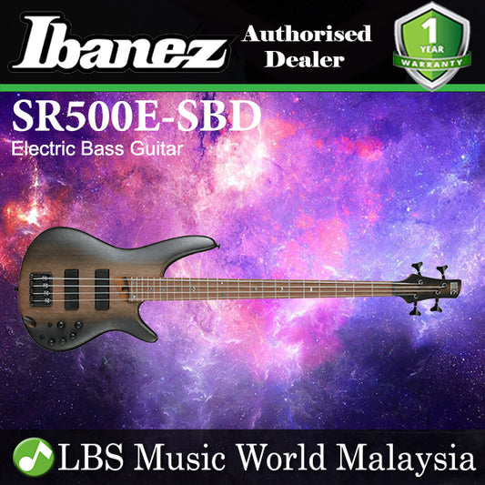 Ibanez SR500E-SBD Standard Okoume Body 4 String Electric Bass Guitar Surreal Black Dual Fade (SR500E SBD)
