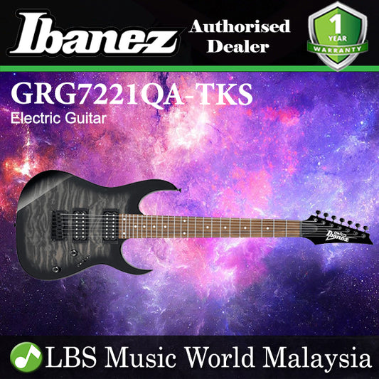 Ibanez GRG7221QA-TKS Standard 7 String Poplar Body Electric Guitar Transparent Black Sunburst (GRG7221QA TKS)