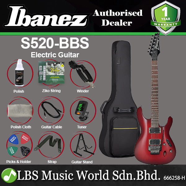 Ibanez S520 Meranti body Electric Guitar - BlackBerry Sunburst (S 520)