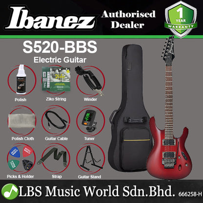 Ibanez S520 Meranti body Electric Guitar - BlackBerry Sunburst (S 520)