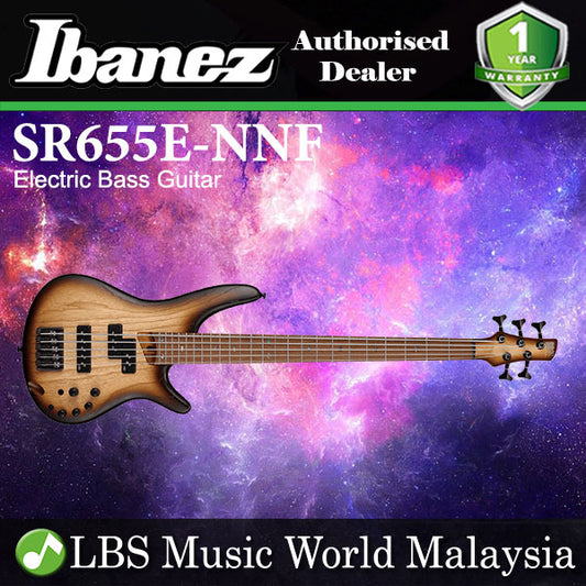 [Discontinued] Ibanez SR655E-NNF Standard Ash Body 5 String Electric Bass guitar Natural Browned Burst Flat (SR655e NNF)