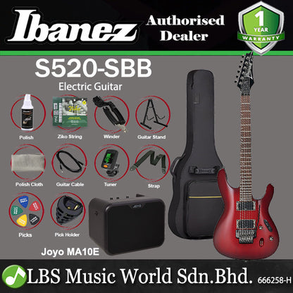 Ibanez S520 Meranti body Electric Guitar - BlackBerry Sunburst (S 520)