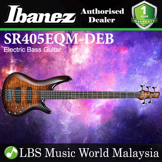 Ibanez SR405EQM-DEB Mahogany Body with Quilted Maple Top 5 String Electric bass Guitar Dragon Eye Burst (SR405EQM DEB)
