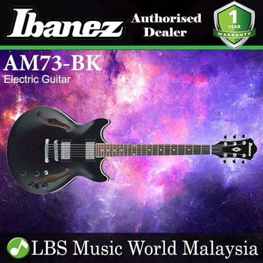 [Discontinued] Ibanez AM73-BK Artcore Hollow Body Maple Top Black Electric Guitar (AM73)