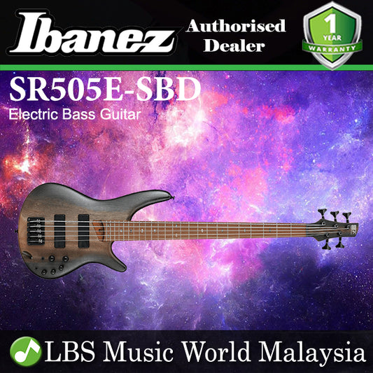 Ibanez SR505E-SBD Standard Okoume Body 5 String Electric Bass Guitar Surreal Black Dual Fade (SR505E SBD)