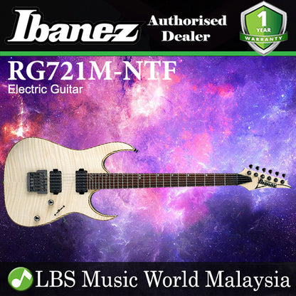 [Discontinued] Ibanez RG721FM-NTF American Basswood Body with Flamed Maple Top Electric Guitar Natural Flat (RG721FM NTF)