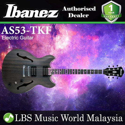 Ibanez AS53-TKF Artcore Hollow Body Sapele Top Transparent Black Flat Electric Guitar (AS53)