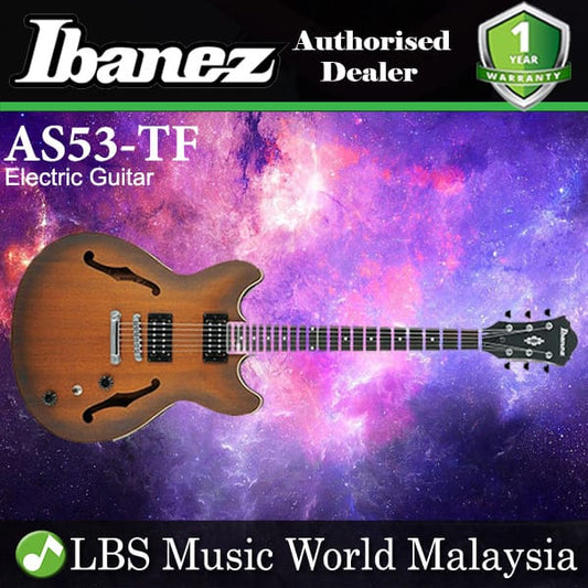 Ibanez AS53-TF Artcore Hollow Body Sapele Top Tobacco Flat Electric Guitar (AS53)