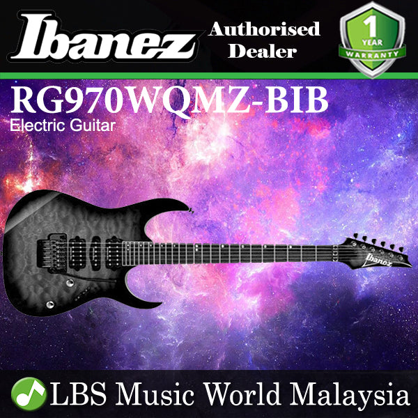 [Discontinued] Ibanez RG970WQMZ-BIB Premium American Basswood body Electric Guitar Black Ice Burst (RG970WQMZ BIB)