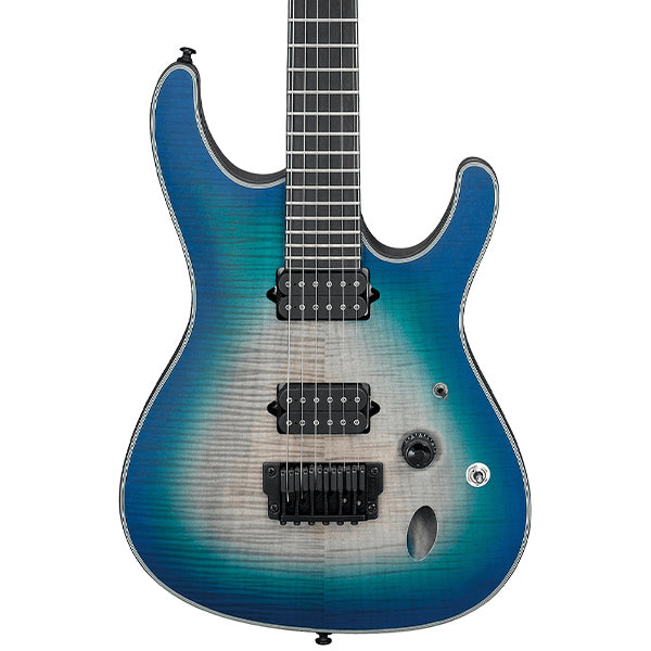 [Discontinued] Ibanez SIX6FDFM Iron Label S Series Flamed Maple Top Blue Space Burst Electric Guitar (SIX6FDFM BCB)
