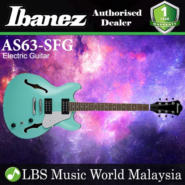 [Discontinued] Ibanez AS63-SFG Semi Hollow Sapele Top Body Sea Foam Green Electric Guitar (AS63)