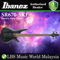 Ibanez SR670-SKF Standard Mahogany body with Ash Top 4 String Electric Bass Guitar Silver Wave Black Flat (SR670 SKF)
