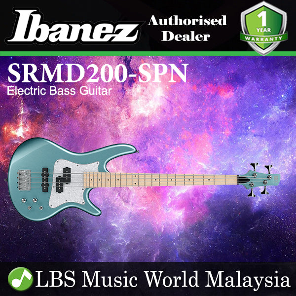 Ibanez SRMD200-SPN Standard Poplar Body 4 String Electric Bass Guitar Sea Foam Pearl Green (SRMD200 SPN)