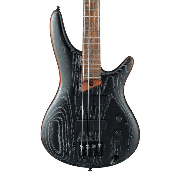 Ibanez SR670-SKF Standard Mahogany body with Ash Top 4 String Electric Bass Guitar Silver Wave Black Flat (SR670 SKF)