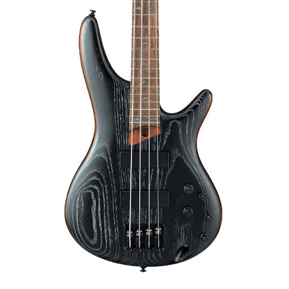 Ibanez SR670-SKF Standard Mahogany body with Ash Top 4 String Electric Bass Guitar Silver Wave Black Flat (SR670 SKF)