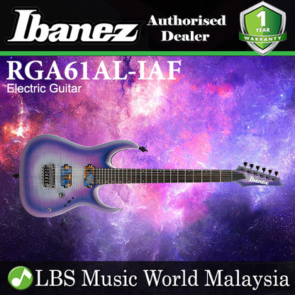 [Discontinued] Ibanez RGA61AL Axion Label Mahogany Body Standard Electric Guitar Indigo Aurora Burst Flat (RGA61AL IAF)