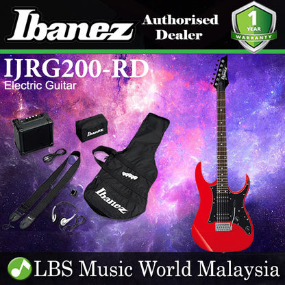 Ibanez IJRG200-RD Solid Body Jumpstart Pack Package Bundle Electric Guitar Red (IJRG200)