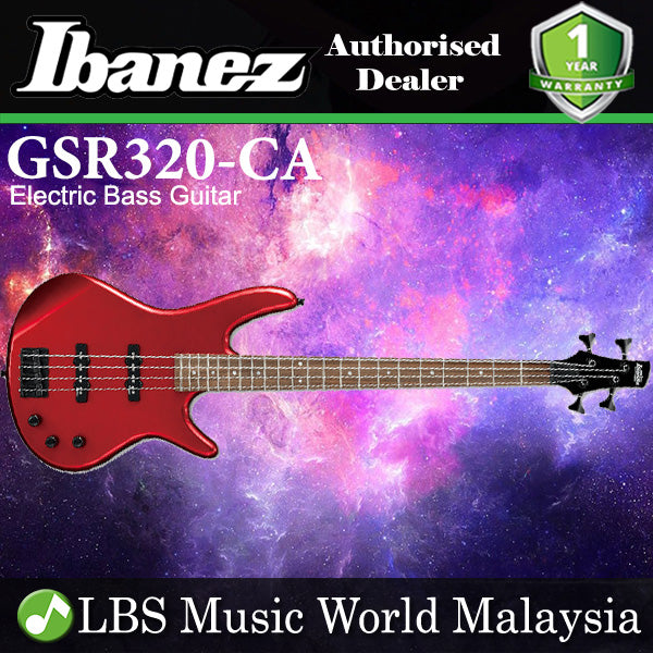 Ibanez Gio GSR320-CA 4 String Poplar Body Electric Bass Guitar Candy Apple Red (GSR320)