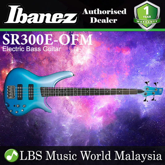 Ibanez SR300E-OFM 4 String Standard Mahogany Electric Bass Guitar Ocean Fade Metallic (SR300E)