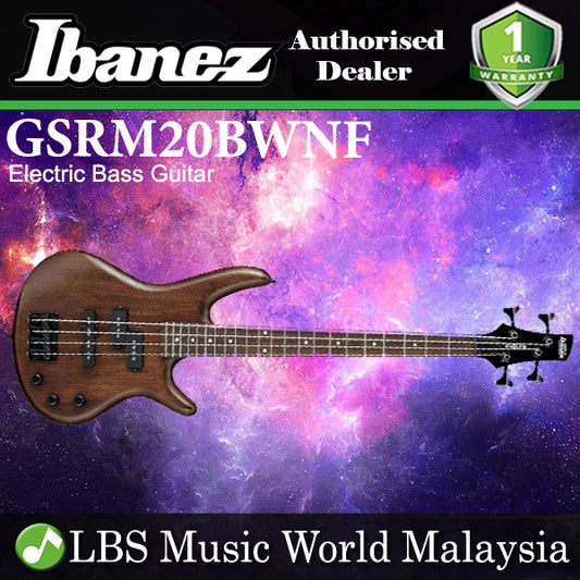 Ibanez Gio GSRM20BWNF 4 String Poplar miKro Short Scale Bass Guitar Walnut Flat (GSRM20B)