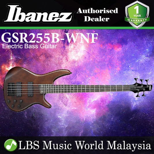 [Discontinued] Ibanez Gio GSR255B-WNF 5 String Mahogany Body Electric Bass Guitar Walnut Flat (GSR255B)