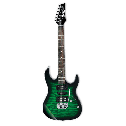 Ibanez Gio GRX70QA-TEB Solid Poplar Body Electric Guitar Transparent Emerald Burst (GRX70QA)