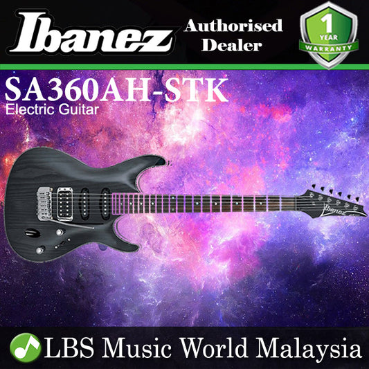 [Discontinued] Ibanez SA360AH-STK Standard Solid Body Ash Top Electric Guitar Stained Black (SA360AH)