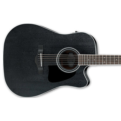 Ibanez AW84CE-WK Artwood Cutaway Dreadnought Acoustic Electric Guitar Weathered Black Open Pore  (AW84CE)