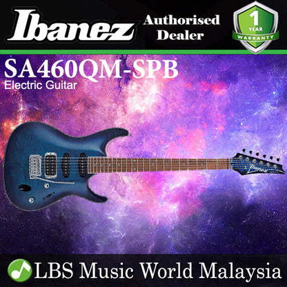 [Discontinued] Ibanez SA460QM-SPB Standard Solid Body Maple Top Electric Guitar Sapphire Blue (SA460QM)