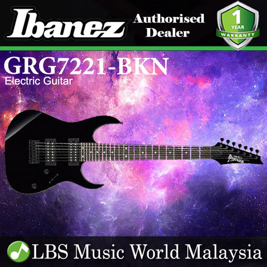 Ibanez GRG7221-BKN Double Cutaway Poplar Solid Body Electric Guitar Black Night (GRG7221)