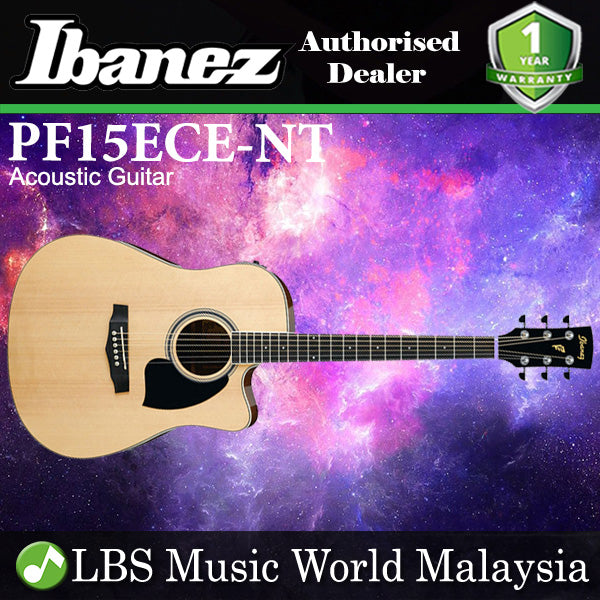 Ibanez PF15ECE-NT Dreadnought Cutaway Acoustic Electric Guitar Natural High Gloss (PF15ECE)