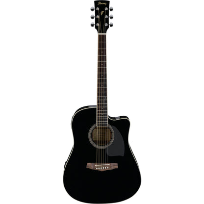 Ibanez PF15ECE-BK Cutaway Dreadnought Spruce Top Acoustic Electric Guitar Black (PF15ECE)