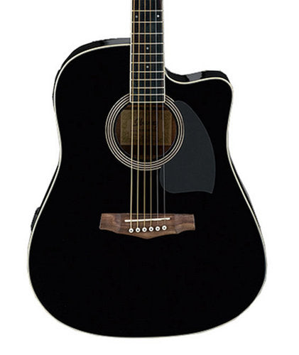 Ibanez PF15ECE-BK Cutaway Dreadnought Spruce Top Acoustic Electric Guitar Black (PF15ECE)