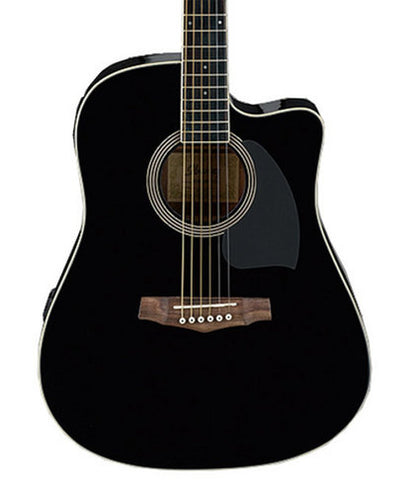 Ibanez PF15ECE-BK Cutaway Dreadnought Spruce Top Acoustic Electric Guitar Black (PF15ECE)