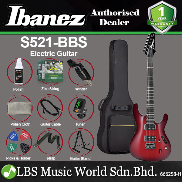 Ibanez S521 Standard Solid Mahogany Body Electric Guitar - Blackberry Sunburst Finish (S 521)