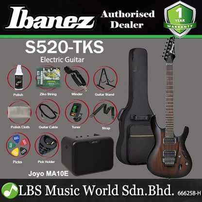 Ibanez S520 Solid Meranti Body Electric Guitar - Transparent Black Sunburst (S 520)