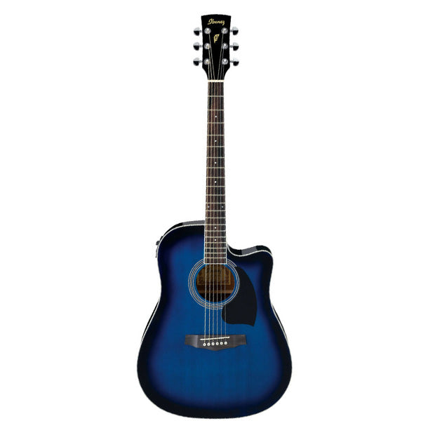 Ibanez PF15ECE-TBS Dreadnought Cutaway Acoustic Electric Guitar Transparent Blue Sunburst (PF15ECE)