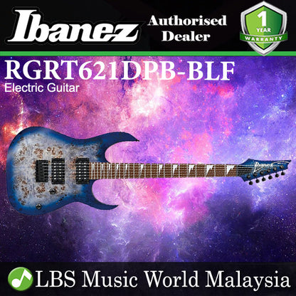 [Discontinued] Ibanez RGRT621DPB-BLF Solid Poplar Body Electric Guitar Blue Lagoon Burst Flat (RGRT621DPB)