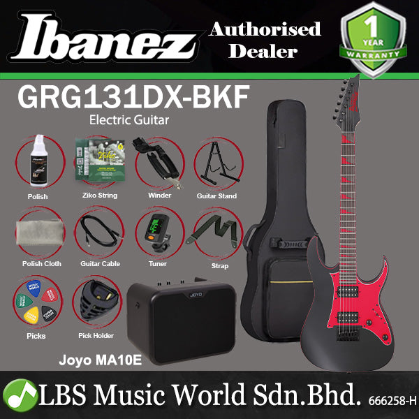 Ibanez GRG131DX Poplar Solid Body GRG Satin Urethane Electric Guitar - Black Flat (GRG131DX)