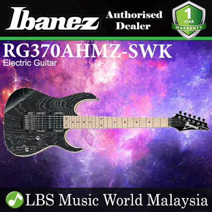 Ibanez RG370AHMZ Standard Solid Ash Body Electric Guitar - Silver Wave Black (RG370 AHMZ)