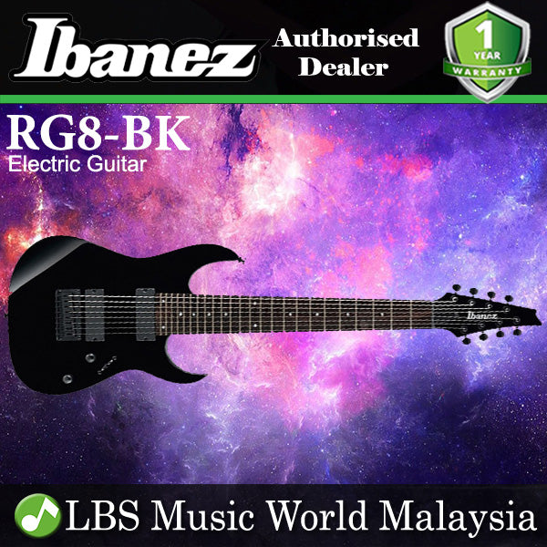 [Discontinued] Ibanez RG8-BK 8 String RG Series Solid Mahogany Body Electric Guitar Black (RG8)
