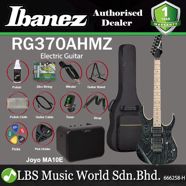 Ibanez RG370AHMZ Standard Solid Ash Body Electric Guitar - Silver Wave Black (RG370 AHMZ)