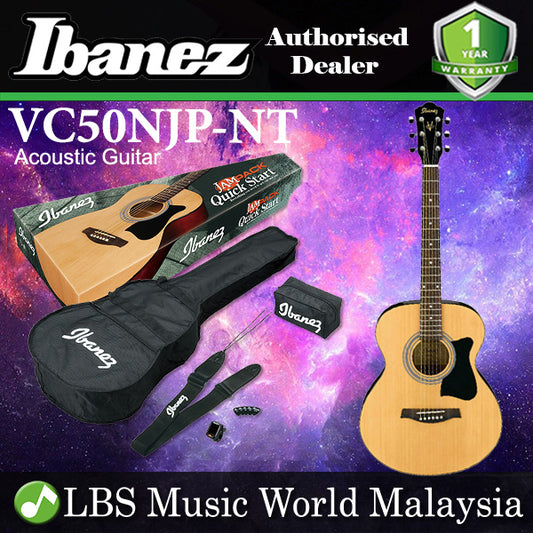 Ibanez VC50NJP-NT Grand Concert Jampack Bundle Package Acoustic Guitar Natural High Gloss (VC50NJP)