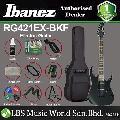 Ibanez RG421EX Standard Solid Meranti Body RG Series Electric Guitar - Black Flat (RG421 EX)